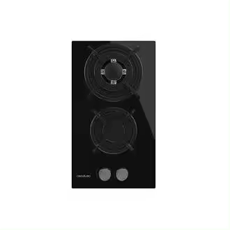 Cecotec Bolero Squad G 2200S Glass Black Placa de gas 2 fuegos acabado en cristal negro parrillas individuales de hierro fundido potencia de 5 25kW - 1