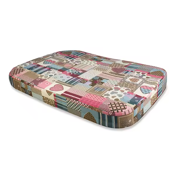 Colchoneta estilo corazones y rayas para perros - 90 x 65 x 9 cm - Cómoda y agradable - Accesorios para dormir - 1