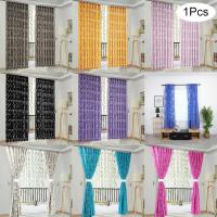 Cortinas De Tulle Sombreadas Con Vinateras Para Decoración De Sala De Estar Y Cocina Modernas Cortinas De Voile Organza Transparentes Para Ventanas Estilo Europeo Y Americano - details 0