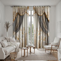 2 Piezas Cortinas De Flor Vintage Gris HD Para Decoración De Hogar Estilo Rústico Para Sala De Estar Y Dormitorio Tela De Poliéster 100% - details 6