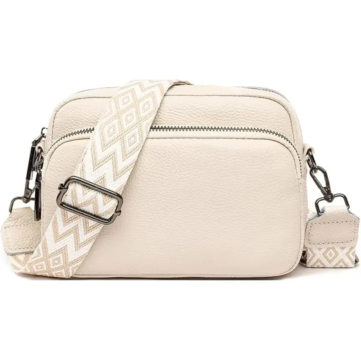 Bolsos cruzados para mujer: bolsos de mano y bandoleras de cuero con correa ancha ajustable, bolso cruzado para cámara para mujeres y niñas, para viajes y uso diario - 1