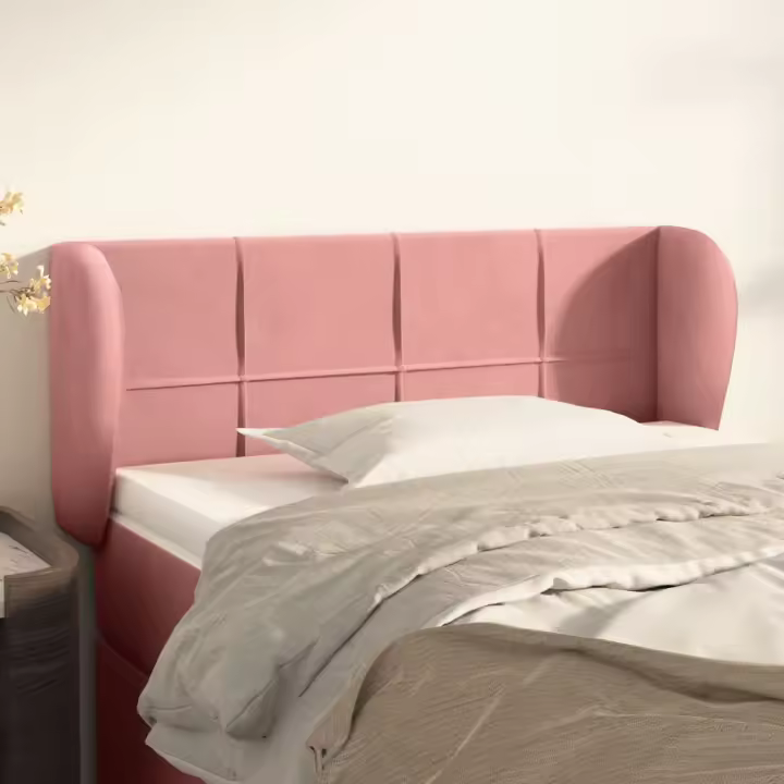 vidaXL Cabecero de terciopelo rosa 103x23x78/88 cm - 1