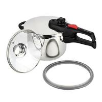 Magefesa Practika Plus - Pack Exclusivo Olla Express Rápida + Cestillo Vaporera + Tapa de Cristal , Acero Inoxidable 18/10, Sensor de Presión, Inducción - details 1