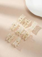 8PCS Peluca Miniatura De Perla Imitación 4CM Para Mujer Calza De Moda Y Minimalista Accesorio Para El Cabello Unisex - details 3