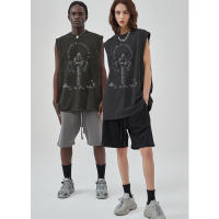 Top De Tanque Vintage Y2K Para Hombres Y Mujeres 100% Algodón Negro Estilo Hip Hop Punk Rock Sin Mangas Camisetas Góticas - details 2