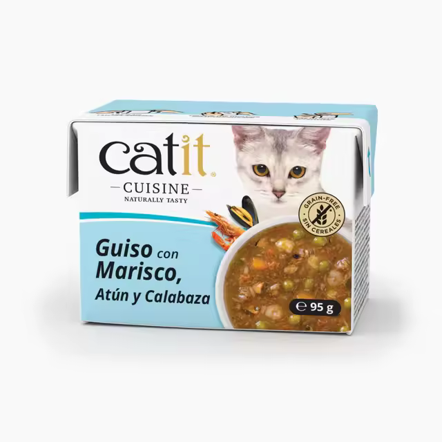 Catit Cuisine - Guiso para Gatos con Marisco, Atún y Calabaza - 12 Ud - 1
