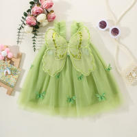 Vestido De Princesa Para Niñas Con Alas De Mariposa Y Tirantes Colgantes Vestido De Malla Lindo Para Verano Adecuado Para Niñas De 0-3 Años Estilo Cute Material Poliéster - details 3