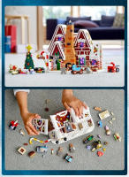 Kit De Construcción De Bloques De Luz De Paisaje Con Casa De Mantequilla De Pimienta Y Santa Claus Para El Village Navideño Juguetes De Montaje Para Niños - details 3