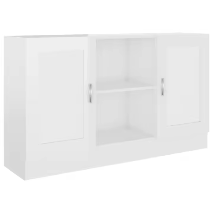 vidaXL Aparador madera contrachapada blanco brillante 120x30,5x70 cm - 1