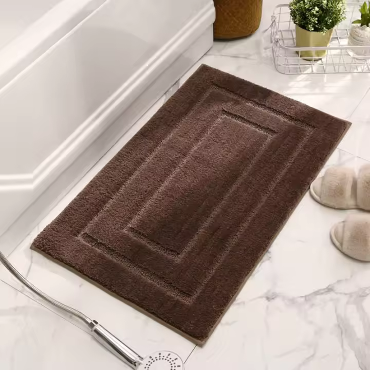 Alfombra De Baño De Lujo Absorbente Y Suave Alfombrilla No Deslizante Microfibra Suelo De Baño Alfombra Gruesa Para El Hogar Y Hoteles - 1