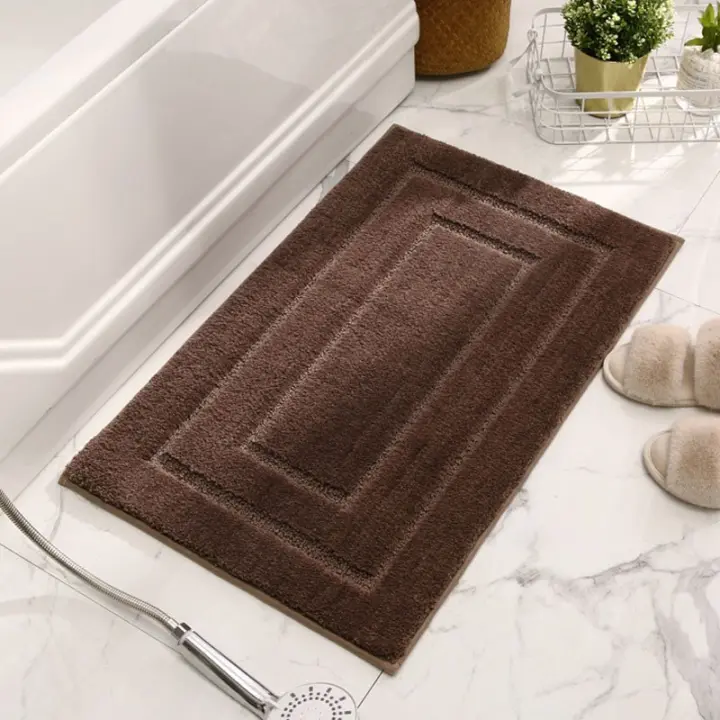 Alfombra De Baño De Lujo Absorbente Y Suave Alfombrilla No Deslizante Microfibra Suelo De Baño Alfombra Gruesa Para El Hogar Y Hoteles - 1