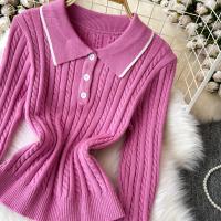 Conjunto De Dos Piezas Para Mujer REALEFT Otoño Invierno Traje De Pista De Correr Polo Collar Suéter Y Falda Skater A-line Nuevo 2024 - details 5