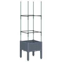 vidaXL Jardinera con enrejado PP gris 40x40x142,5 cm - details 4