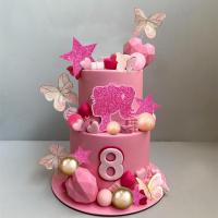 46pcs Topcake Rosa Fuerte Para Niñas Con Mariposas Y Estrellas Decoración Para Cumpleaños Fiesta De Colores Rosa Y Oro - details 3