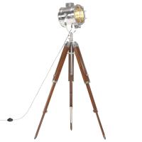 vidaXL Madera Maciza de Mango Lámpara de Suelo con Trípode 165 cm de Pedestal Color Latón,  Plateado, y mas - details 1