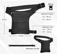 AHR Quality Riñonera Pierna con Correa Pierna Extraíble Riñonera Lateral Pernera Moto Hippie con Cremallera, 3 Bolsillos y Doble Sujeción Unisex - details 2