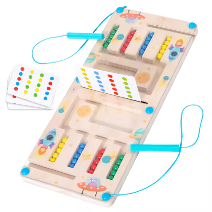 Tablero De Laberinto Magnético De Madera Para Niños Juguete Educativo Montessori Aprendizaje De Colores Y Formas Cognición Temprana - 1