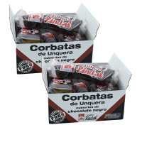JUNCO PINDAL Corbatas de Unquera Bañada Chocolate Negro (55% Cacao) 12 unds (Pack 2 Cajas de 6 Unds) - details 0