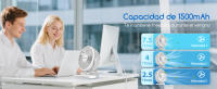 Aigostar Ventilador Silencioso Ventilador de Mesa 3 Velocidades, 5 Aspas, Con luz nocturna. Oscilación Multidireccional, Recargable por USB,  para Dormitorio Salón Cocina Oficina Camper. Notus - details 2