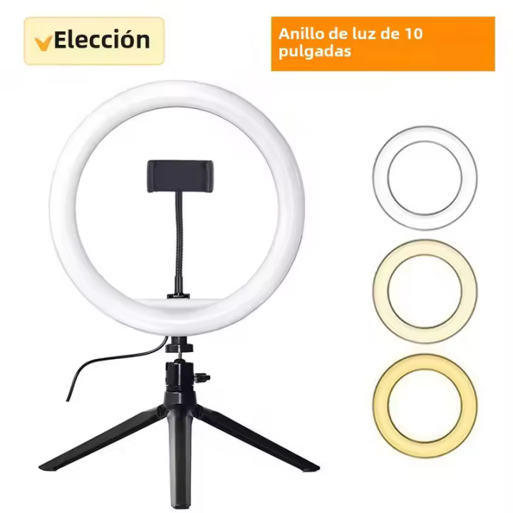 Anillo De Luz LED Para Auto Fotografía 10 Pulgadas 26 Cm Con Iluminación De Rellenado Para Grabación De Video Y Transmisión En Vivo Lámpara De Auto Selfie - 1
