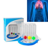 Entrenador De Respiración 3/4 Balones Para Mejorar La Función Pulmonar Spirometría Exercitador De La Respiración Medidor De La Exhalación Herramienta De Fitness Integrado - details 3