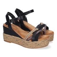 PuntoSalao Sandalias de cuña y plataforma en yute hebilla para mujer color negro F260-14 - details 0
