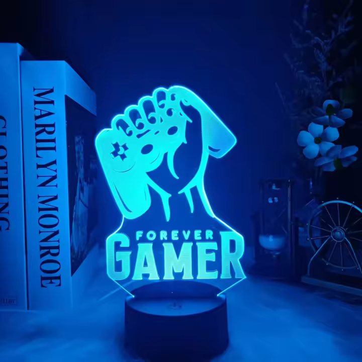 Lámpara Nocturna LED 3D Para Juego Y Dormitorio Decoración De Habitación Con Logo De GameZone Regalo De Cumpleaños Para Niños Luz Sensorial Para Mesa De Juego - 1