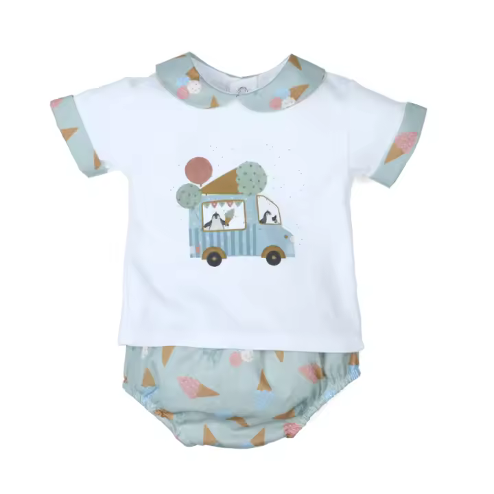 Conjunto ranita y camiseta bebe niño helados de marca POPYS - 1