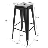 4x taburete de bar silla bistro taburete de cocina de metal taburete de bar apilable diseño de la industria - details 0