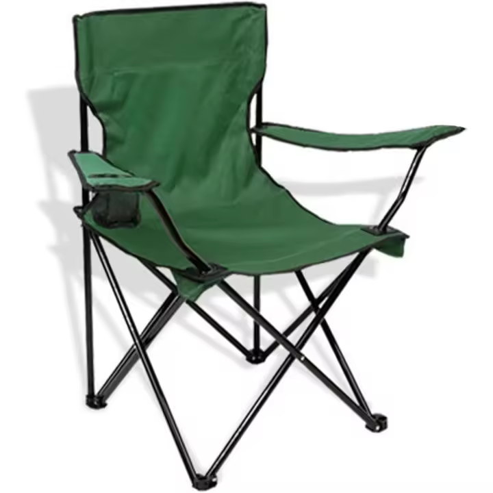 Silla de Camping, Silla de Exterior, Silla Plegable Ligera, Respaldo, Apoyabrazos, Bolsillo para Tazas, Portátil, Carga 100kg, Ideal para Acampada, Jardín, Pesca, Terraza,. - 1