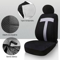 ENERFERO-Juego completo de fundas para asientos de coche, Fundas Asientos Coche universales, 100% Poliéster,Transpirable y Comodo,Accesorios interiores - details 6