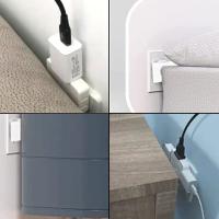 Pack 2 Ladron Enchufe Multiple Plano de 3 Tomas | Diseño Fino: Ideal para Espacios reducidos | Cabezal Giratorio 180º | Adaptador Americano y Europeo | Sello CE | 250 V | Toma Tierra 10A () - details 2