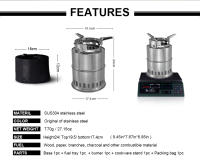 Estufa De Camping APG Portátil De Acero Inoxidable Con Dos Quemadores Split Para Viajes Y Acampar Con Bolsa De Almacenamiento - details 2