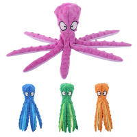 Juguete De Octopus Squeaky Para Perros Interactivo Sin Relleno De Peluche Juguete Masticable Con Papel Grueso Para Pequeños Y Medianos Perros Color Azul Verde Naranja Morado - details 5