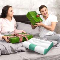 Almohada De Memoria Para El Cuello Y Los Hombros Almohada Azul Ergonómica Para Mejorar El Sueño Almohada De Fibra De Poliéster Y Algodón - details 1