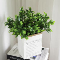 Plantas Artificiales De Eucalipto Con Hojas Naranja Decoración Para Hogar Y Bodas 7 Ramas Verdes Adorno Para Mesas De Navidad Y Exposiciones - details 3