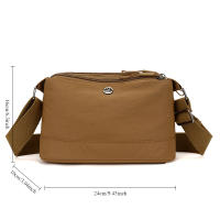 Bolso Bandolera Multicapa Impermeable De Nylon Para Mujer Gran Capacidad Casual Bolso De Hombro Estilo Cojín - details 0
