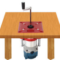 Precision Router Lift Para Tabla De Router De Carpintería Herramientas DIY Elevador De Placa De Inserto Base Para Motores De 63.5-65mm - details 0