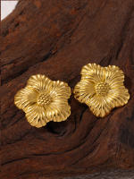 Pendientes de Maple inoxidable de la Flor del Pivot priionero para las mujeres de Oro de Plata con inclusiones de color Multi Zircon Pendientes de las mujeres Cute Girls Ear Cuff - details 9