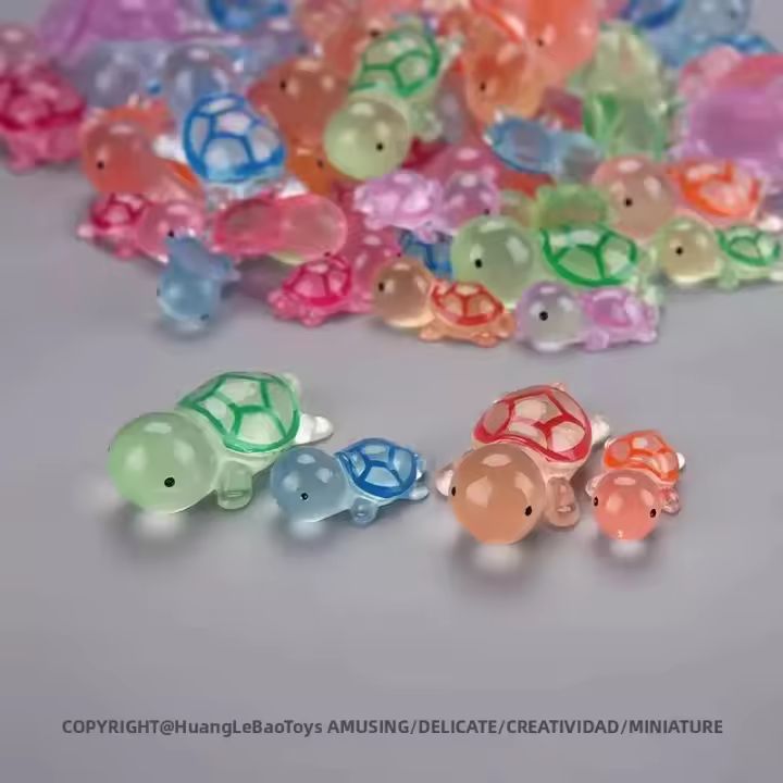 50PCS Mini Tortuga Luminosa Ornamento De Resina Para Niños Regalo Pequeño De Actividad De Fiestas Y Vacaciones Decoración De Escritorio - 1
