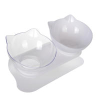 Tazas De Alimentación Para Gatos Con Soporte Elevado Doble En Color Negro Y Blanco Transparente Protector De Cuello Para Pequeños Perros Y Gatos - details 4