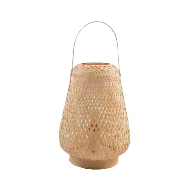 Lámpara de sobremesa de Mimbre, color beige natural. Bombilla E27. Ref 2121 - 1