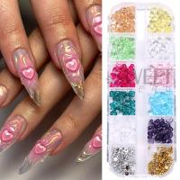 12 Grillas De Corazones Para Arte De Uñas Transparentes Piedras De Resina Joyería De Perlas Decoración De Manicura Rhinestone - details 3