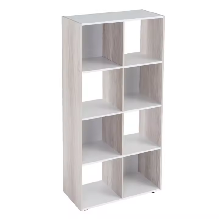 Estantería cubo de MDF blanca y natural de 60x120 cm - 1