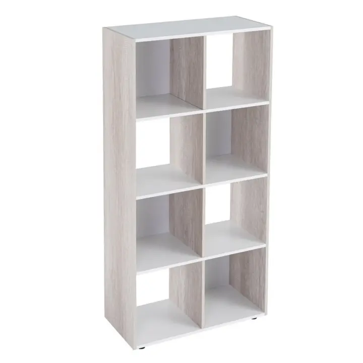 Estantería cubo de MDF blanca y natural de 60x120 cm - 1