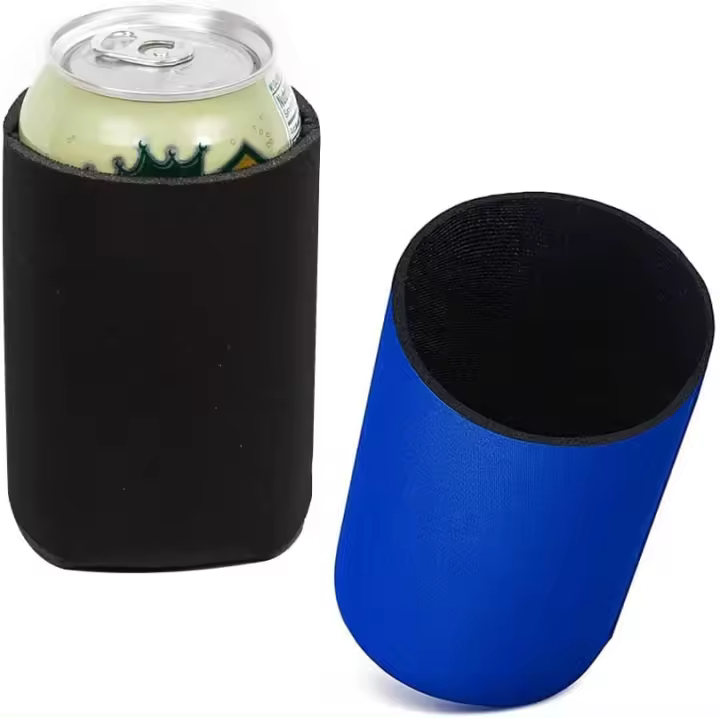 2Pcs Beer Cooler,Soft Neoprene Can Coolers for Soda Cans Beer Cans Beer Bottles(Blue and Black) - 1