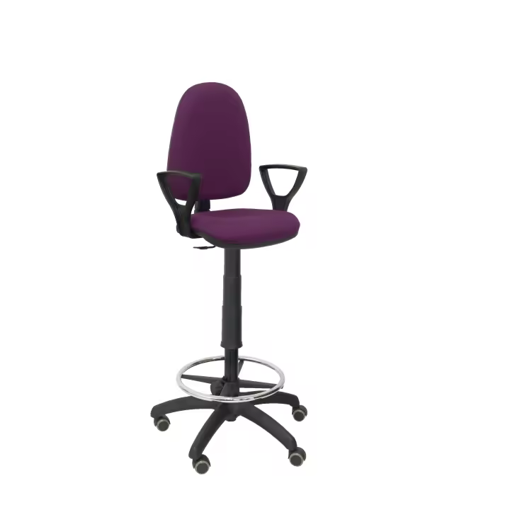 Piqueras Y Crespo Taburete Ayna Bali Morado Ergonómico con Brazos Fijos y Ruedas de Parqué - 1