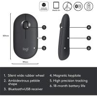 Logitech Ratón Inalámbrico Pebble M350 | Mouse Ligero y Delgado con Bluetooth | Silencioso para Oficina | Compatible con Portátil y Tableta | Batería 2 en 1 USB | Disponible en Varios Colores - details 8