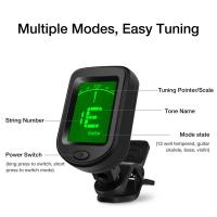 Afinador Digital Rotativo 360 Grados Clip-on Afinador Cromático Para Guitarra Ukulele Violín Bajo Accesorios De Música Con Pantalla LCD - details 10