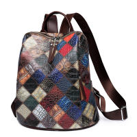 Mochila Vintage de retales para mujer, morral de cuero, Mochila de viaje, mochilas escolares para adolescentes, 2024 - details 2